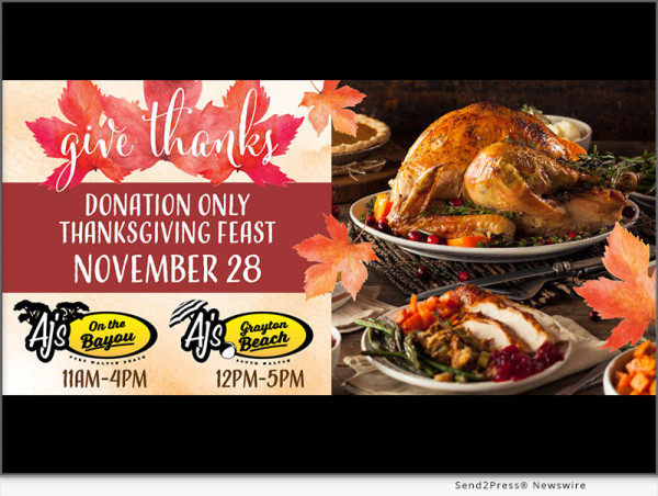 Aj’s Annual Free Thanksgiving Day Feast On The Emerald Coast