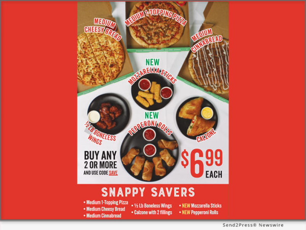  Snappy Launches New Snappy Savers Menu Including Two New Irresistible Appetizer Options 