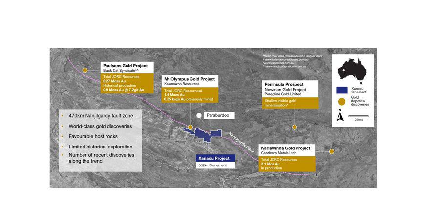  Platina (ASX:PGM) identifies new major gold exploration target at Xanadu 