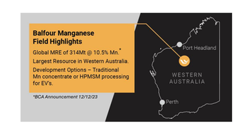 Black Canyon (ASX: BCA) Advances Manganese Concentrate Production with Positive Testwork Results
