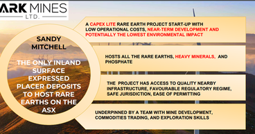 Ark Mines (ASX: AHK) to Conduct Stages 3 and 4 Drilling at Sandy Mitchell Rare Earths Project