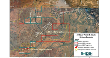 Raiden Resources (ASX: RDN, DAX: YM4) identifies five new target zones at Andover South project