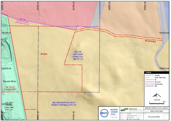 Isaac River Mine Licence Application area (Source: Company's Report)