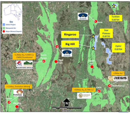 Sultan tenements in relation to World Class operating mines of the East Lachlan Fold Belt, and the recent Boda discovery Source: Sultan