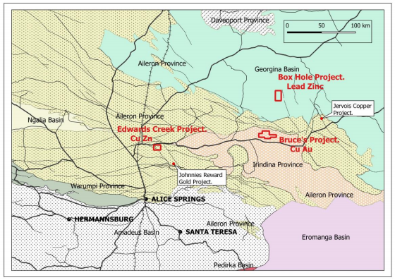 Arunta Joint Venture projects in the prolific regional setting source: Shree Minerals