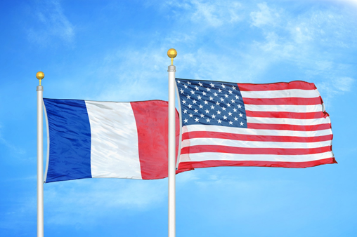 France and US flags