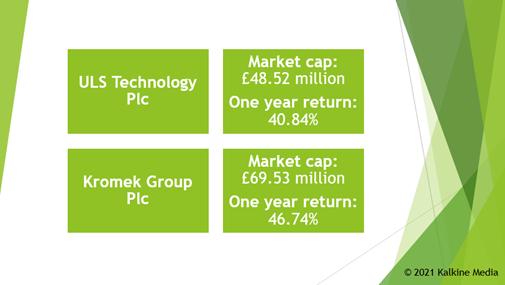 ULS Technology & Kromek (KMK): Market cap and one year return