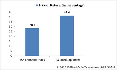 TSX Cannabis Index, TSX SmallCap Index Return