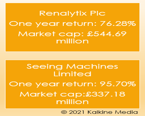 Renalytix (RENX) & Seeing Machines (SEE): market cap and one-year returns
