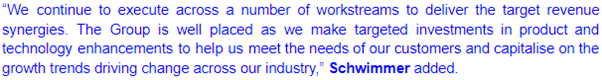 CEO commenting on financials of LSEG Plc