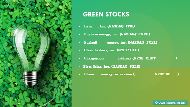 Seven green stocks to explore.