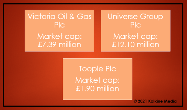 Victoria Oil & Gas, Universe Group & Toople: Market cap details
