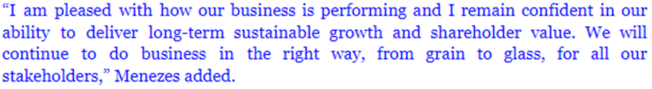 Diageo CEO Ivan Menezes commenting on FY22 performance.
