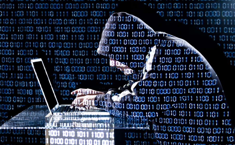 Hacker committing cyber crime