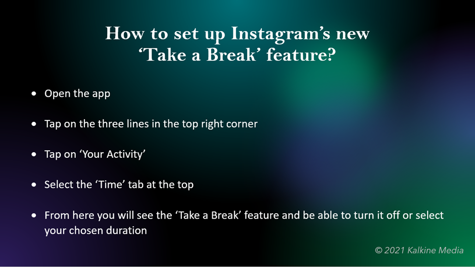 How to set up Instagram’s new ‘Take a Break’ feature?