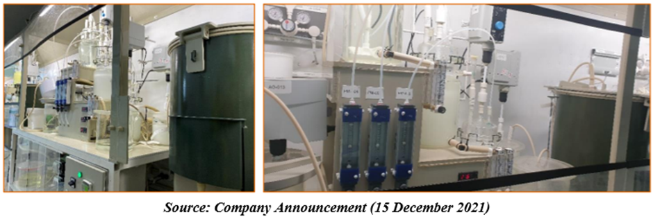 Images of the pilot plant in operation