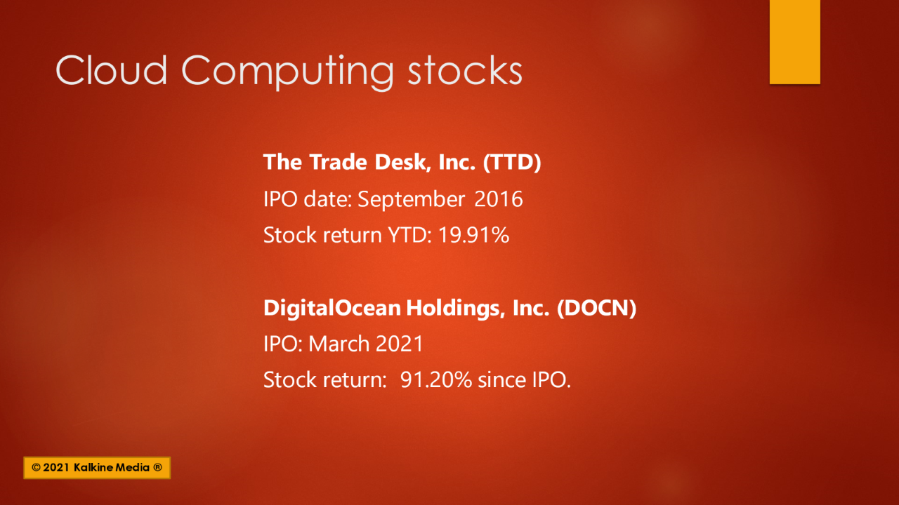 Top 2 cloud computing stocks to watch in 2022.