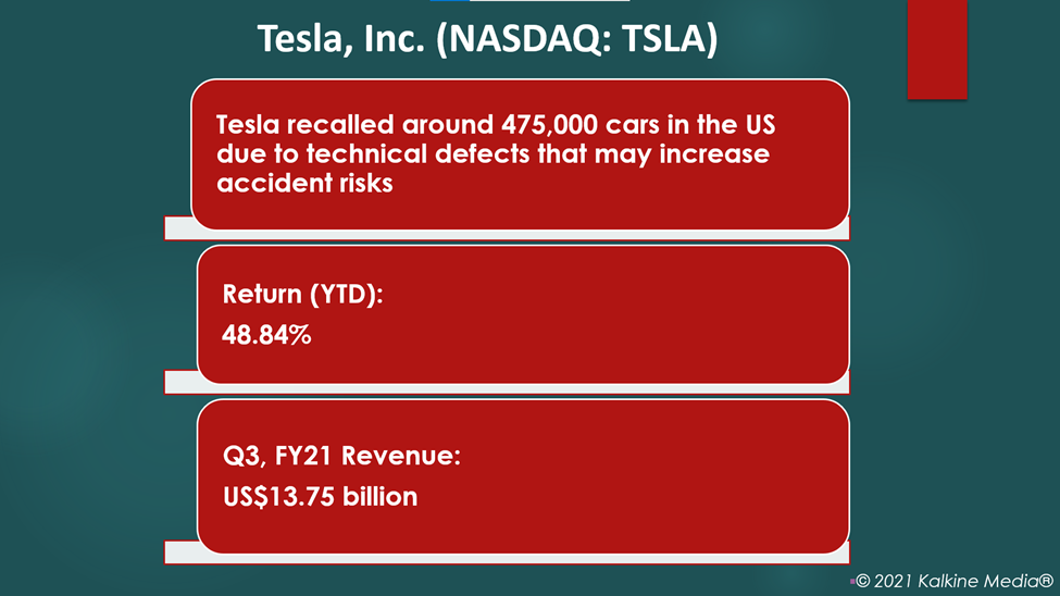 Tesla plans to recall 475,000 vehicles due to technical defects