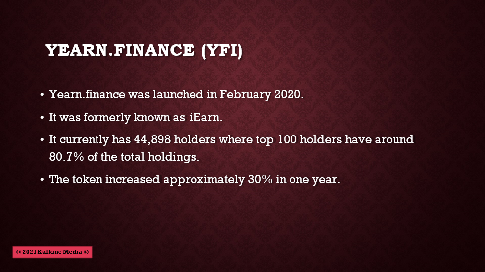 Why is Yearn.finance (YFI) token rising?