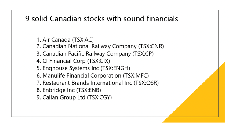 9 solid Canadian stocks with sound financials