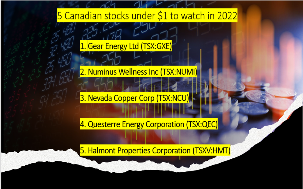 5 Canadian stocks under C$1 to watch in 2022