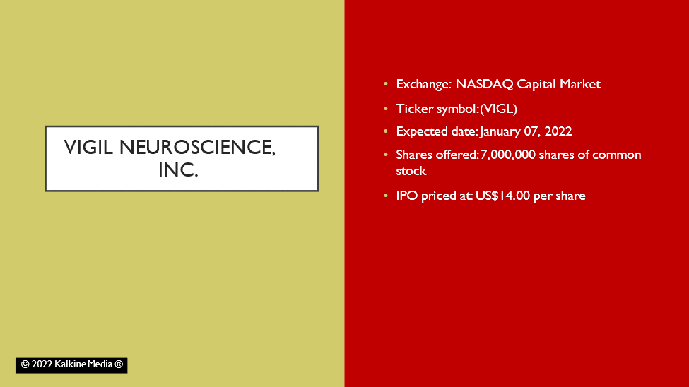 Vigil Neuroscience (VIGL) IPO set to debut on NASDAQ today.