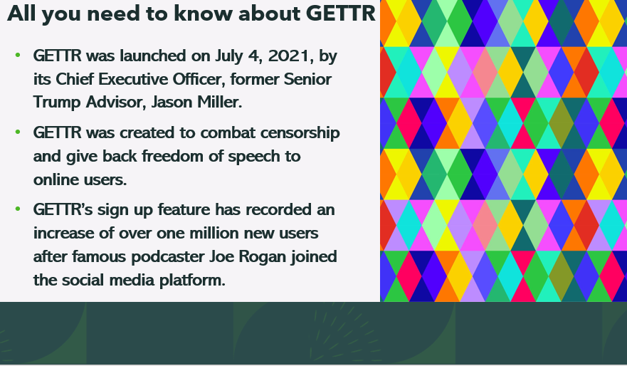 Is GETTR publicly traded?