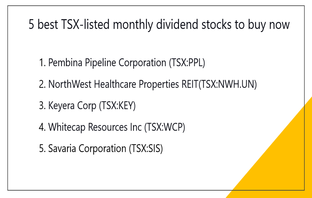  5 top monthly dividend stocks to buy in Canada