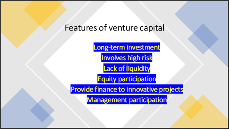 Features of venture capital