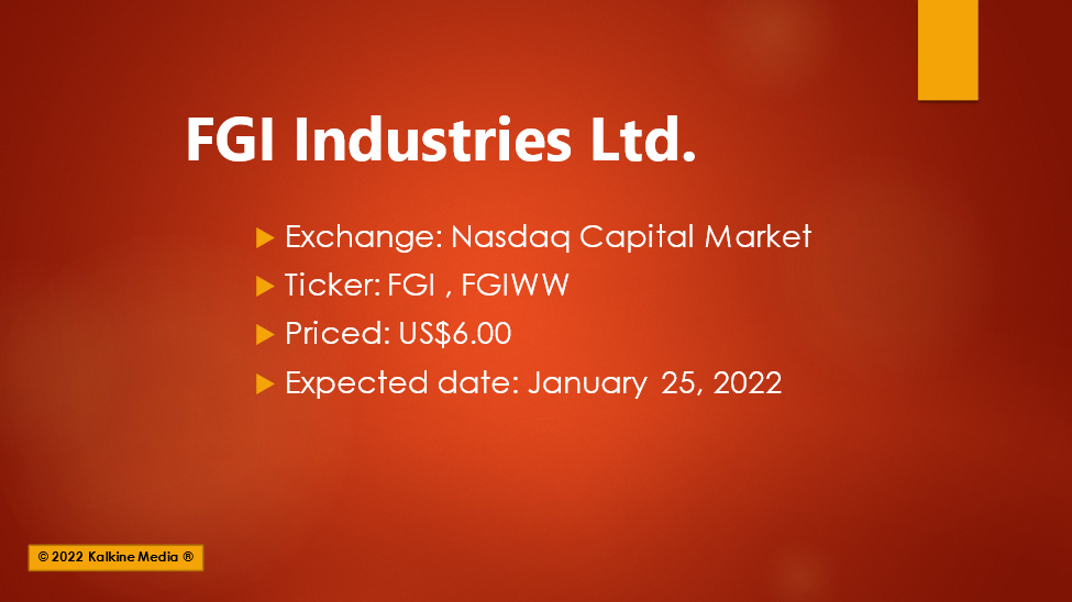 FGI Industries Ltd (FGI) prices its IPO, set to debut on Nasdaq.