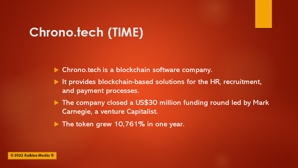 TIME crypto surged 11% on closing a US$30-million funding round.