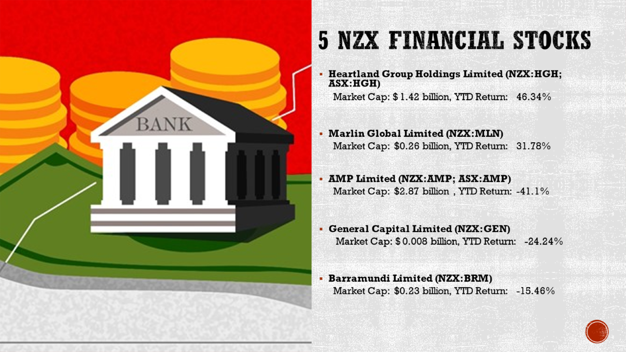 5 NZX financial stocks and their details