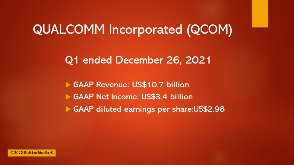 Qualcomm (QCOM) post strong Q1, beat the estimates.