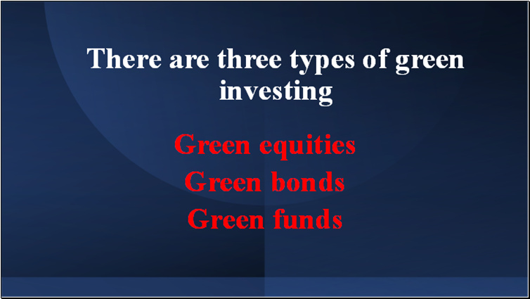 Types of green investing