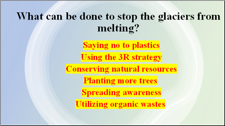 What can be done to stop the glaciers from melting?
