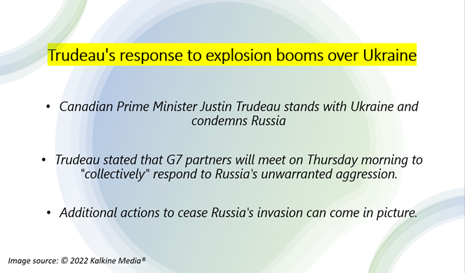 Trudeau's response to explosion booms over Ukraine