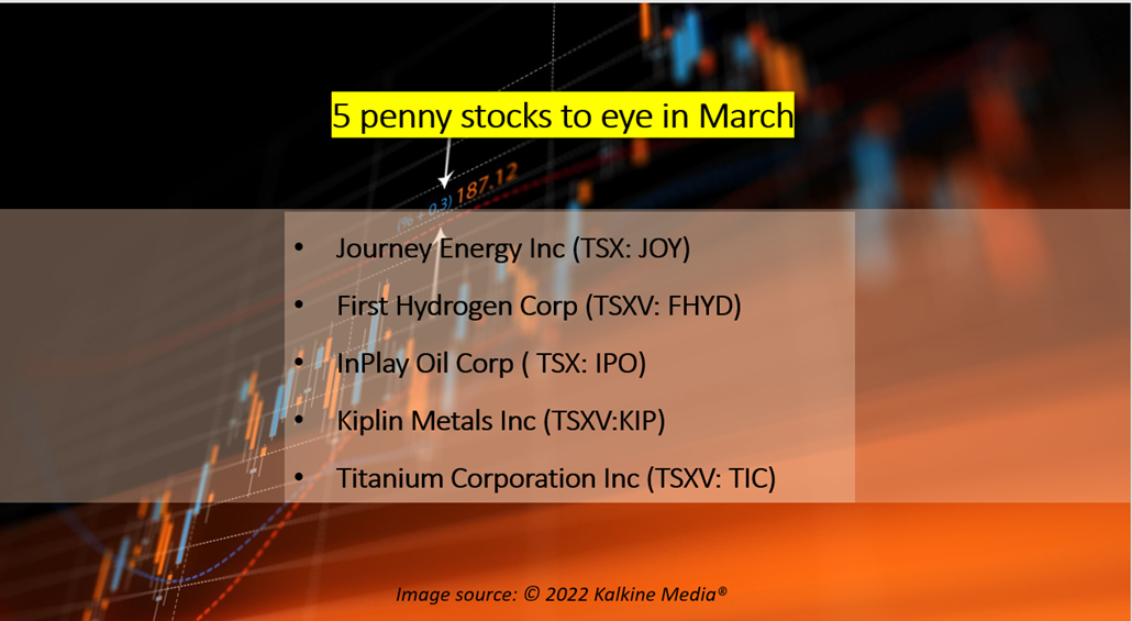  JOY, FYHD, IPO, KIP & TIC: 5 Canadian penny stocks to eye in March