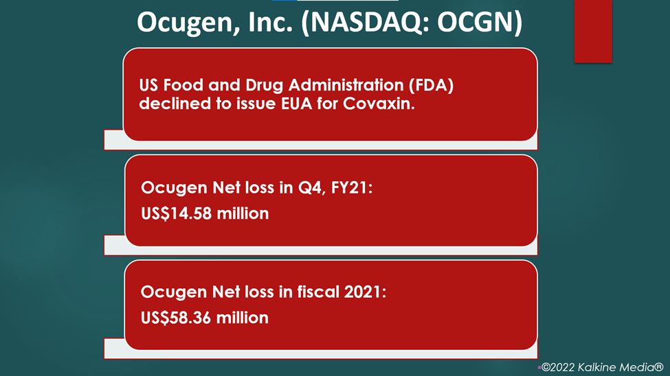 FDA declined to issue EUA for Covaxin