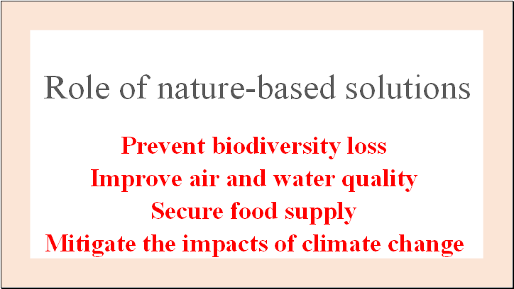Image description: Role of nature-based solutions