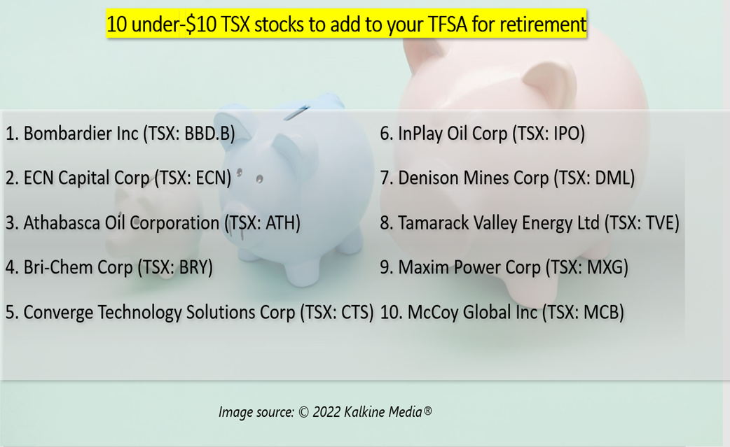 10 under-$10 TSX stocks to add to your TFSA for retirement