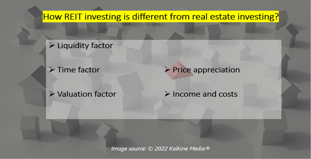 How is REIT investing different from real estate investing?