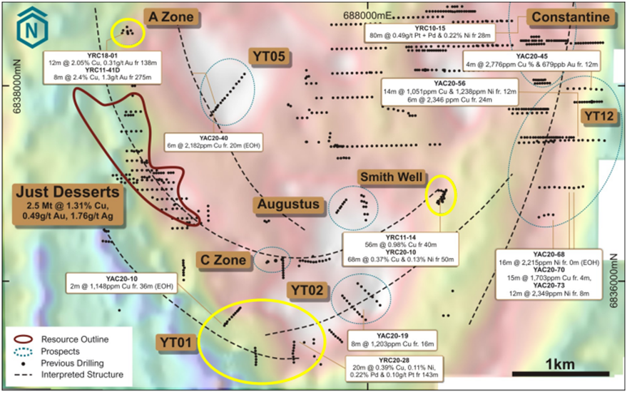 Yuinmery project area and prospects