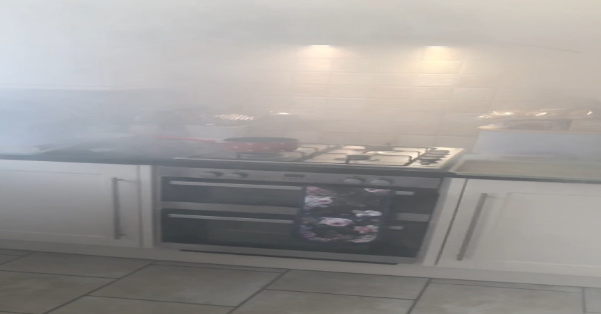 Smoke-filled kitchen