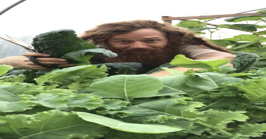 Robert in his greenhouse