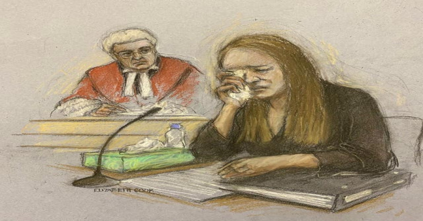 Court artists sketch of Lucy Letby 