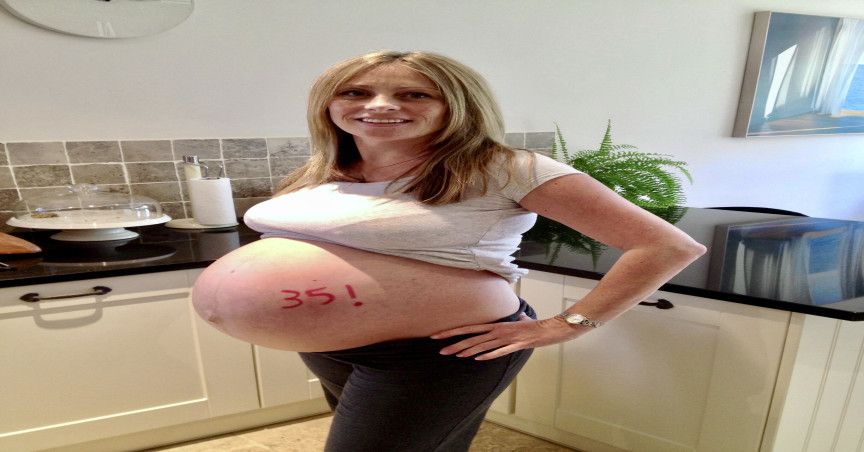Lisa Ashworth at 35 weeks pregnant