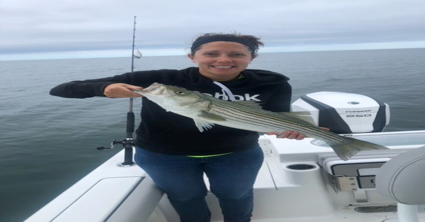 Joelle fishing in cape cod