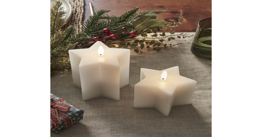TruGlow White Star Christmas Candle Duo, £22.99 (was £29.99), Lights4Fun