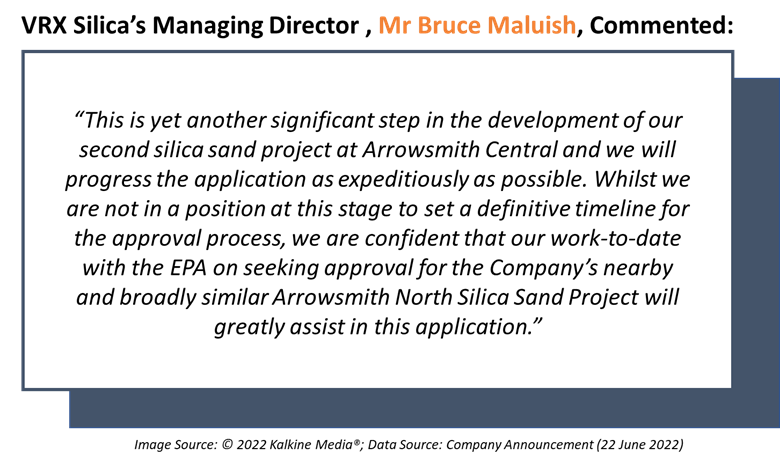 VRX Silica’s MD comment on environmental approval process for Arrowsmith Central