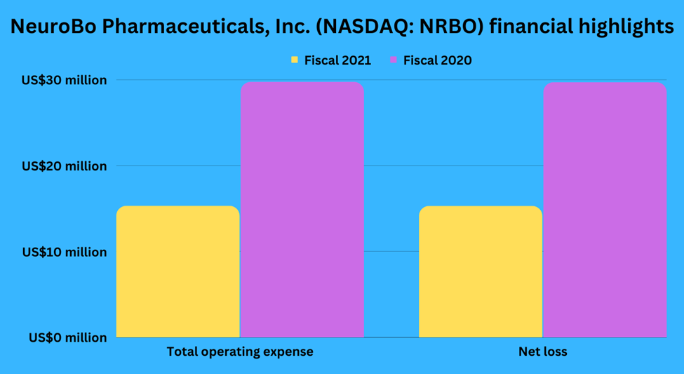 NeuroBo Pharmaceuticals (NRBO) FY21 VS FY20 financial highlights